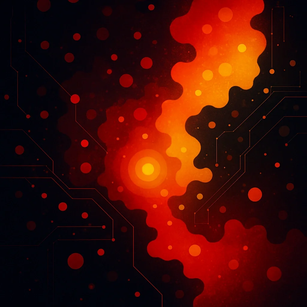 Swirling warm circles representing AI in design